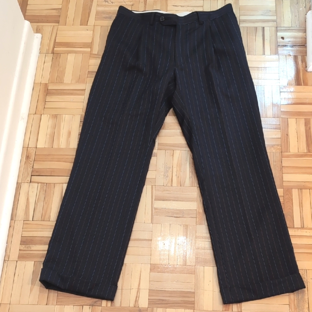 Brioni Black Pinstripe Dress Pants